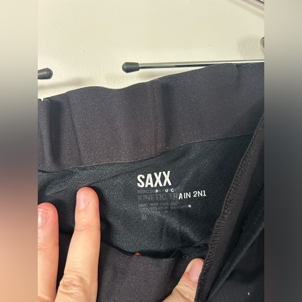 Saax Mens Black Kinetic Train 2N1 Lined Gym Ballpark Pouch Shorts Size Medium - Picture 5 of 8